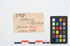 Etikett zu Bronzemehrkopfnadel (NHMW-PRAE-025821)